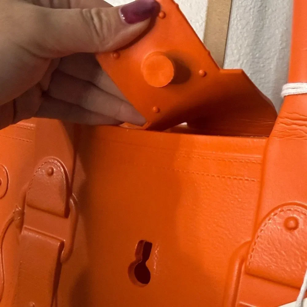Great Bag Co -Orange Padlock Tote Structured Statement Bag